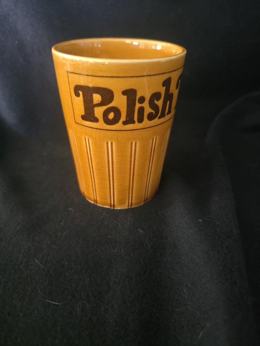Vintage Polish Mug Inside Backwards Handle Joke Gag Gift Ceramic Cup 60s/70s Vtg